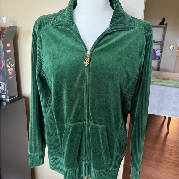 Green velvet hoodie - Picture 1 of 3